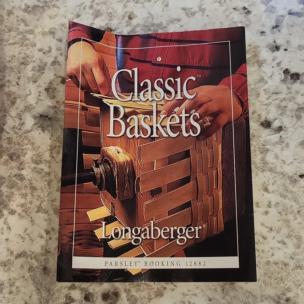 Longaberger Parsley Booking Basket with Liner & Pamphlet